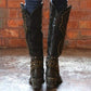 Abbott - Elegant boots with metal studs and solid heel